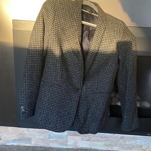 Stylish Houndstooth Blazer Wool 6